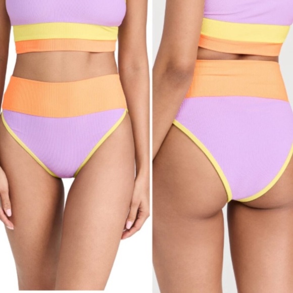 New! Beach Riot Emmy Purple Sundazed colorblock Bikini Bottom 24869 - Picture 2 of 8